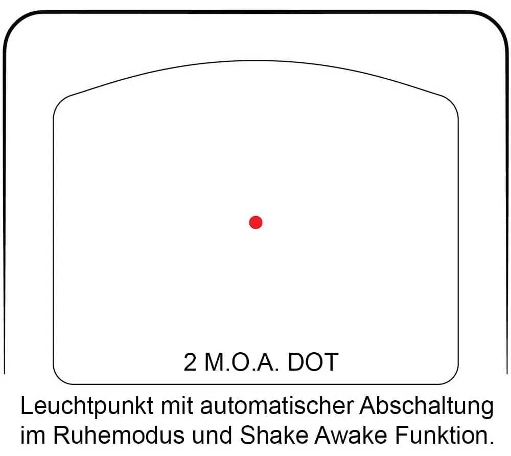 Leuchtpunktvisier V-VISION III Micro Red Dot mit 2 MOA Punkt Details